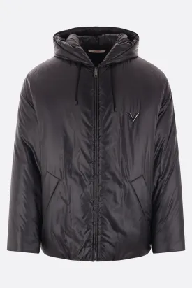 V-Detail Quilted Nylon Jacket