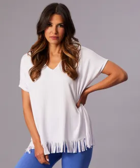 V-Neck Fringe Top