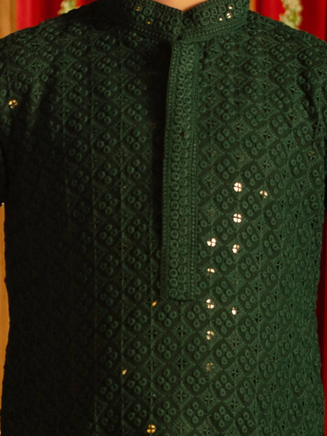 VASTRAMAY Green And White Green BHAI BEHEN Siblings Matching Set
