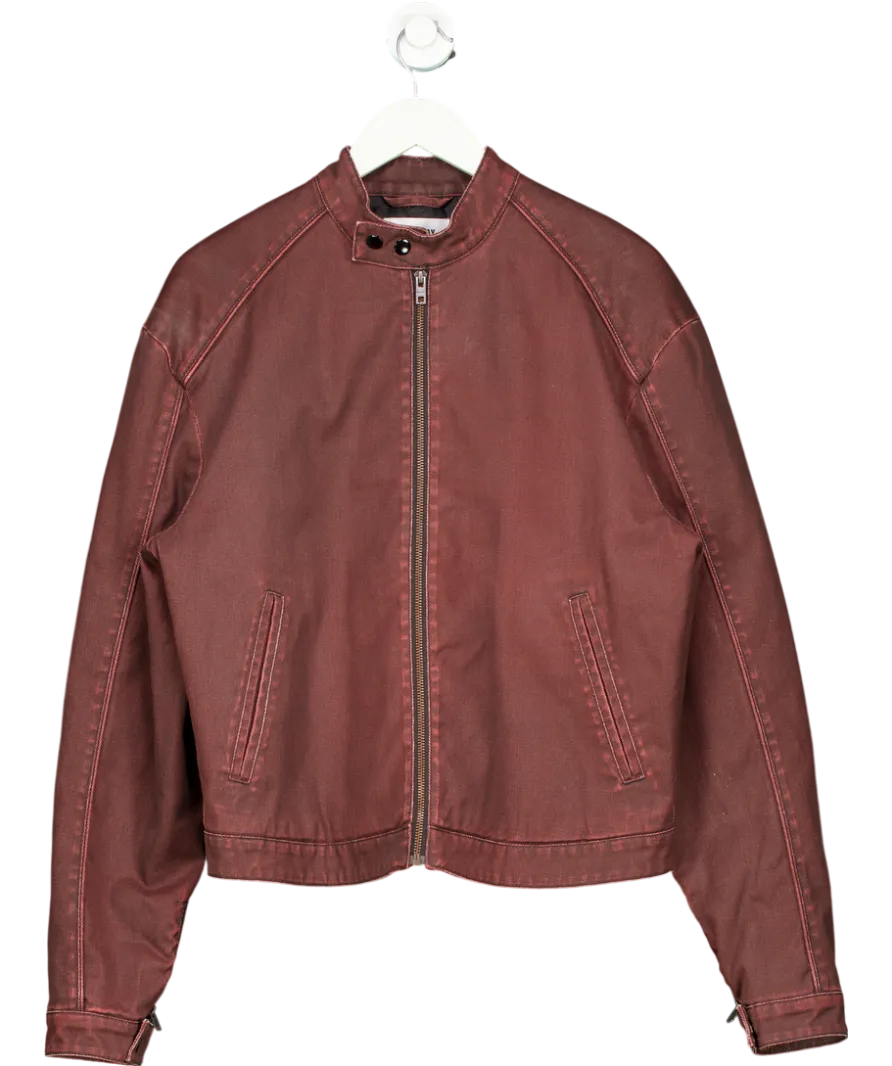 Weekday Red Ian Biker Jacket UK M