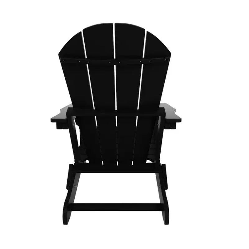 Westintrends Outdoor Folding HDPE Adirondack Chair, Patio Seat, Weather Resistant, Black