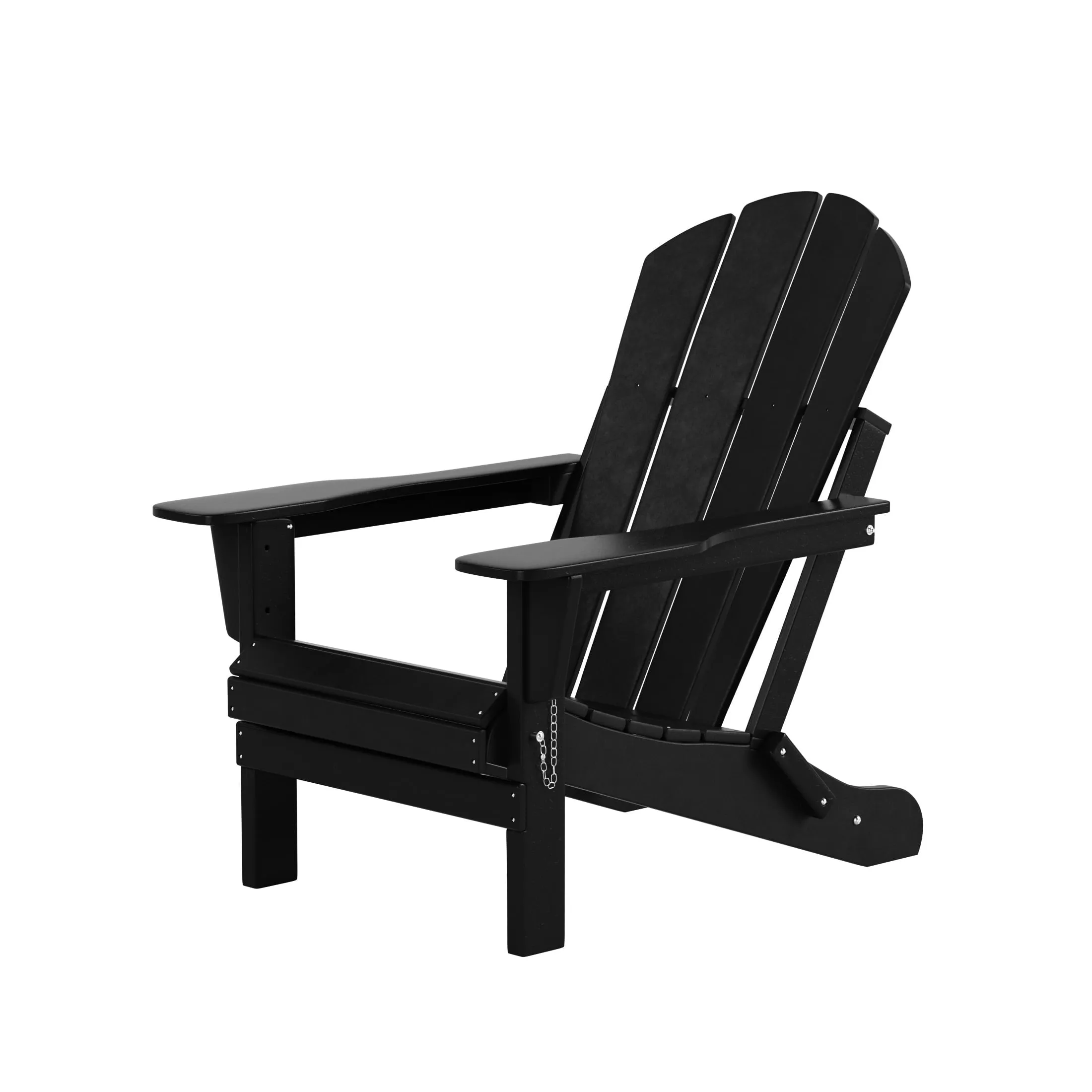 Westintrends Outdoor Folding HDPE Adirondack Chair, Patio Seat, Weather Resistant, Black