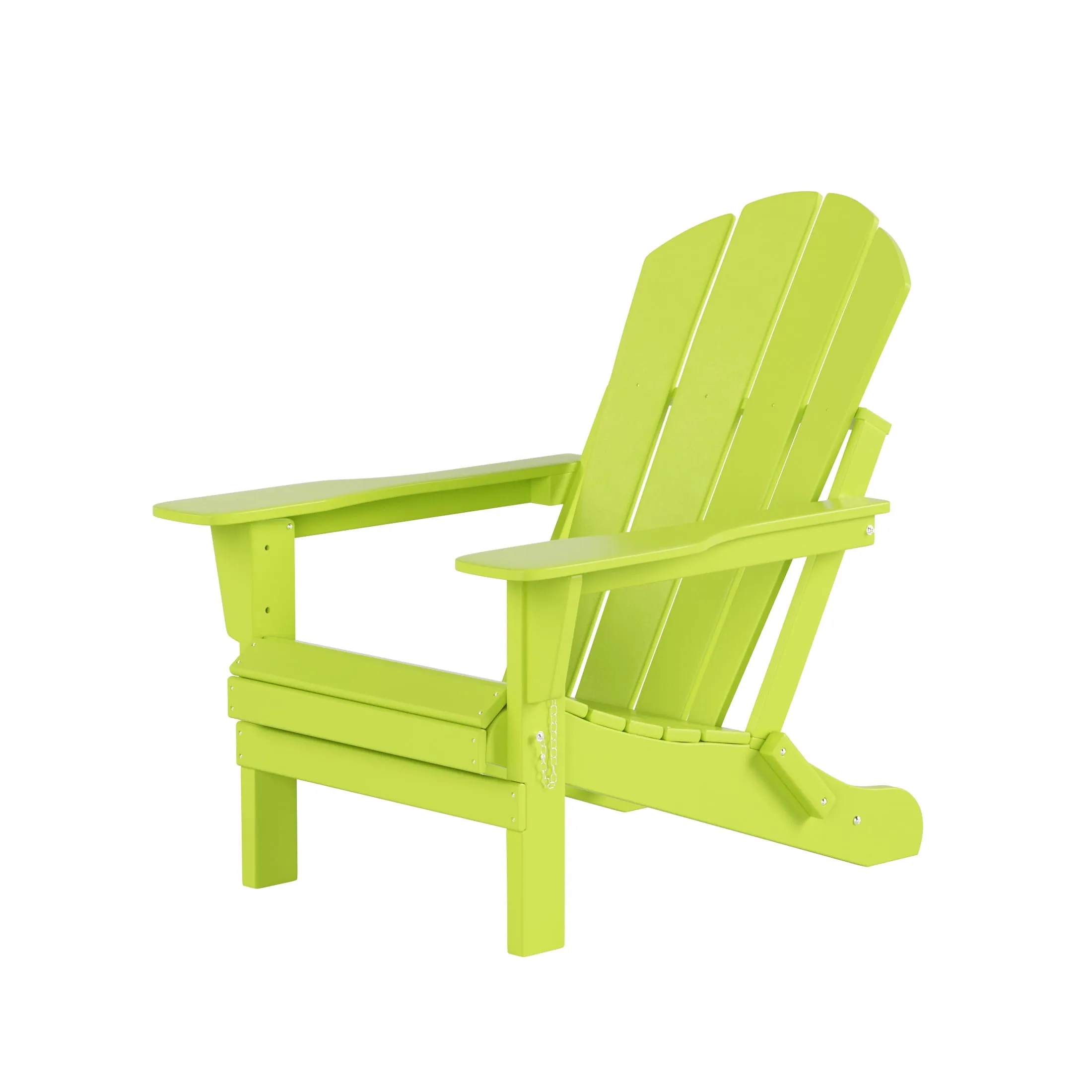 Westintrends Outdoor Folding HDPE Adirondack Chair, Patio Seat, Weather Resistant, Lime