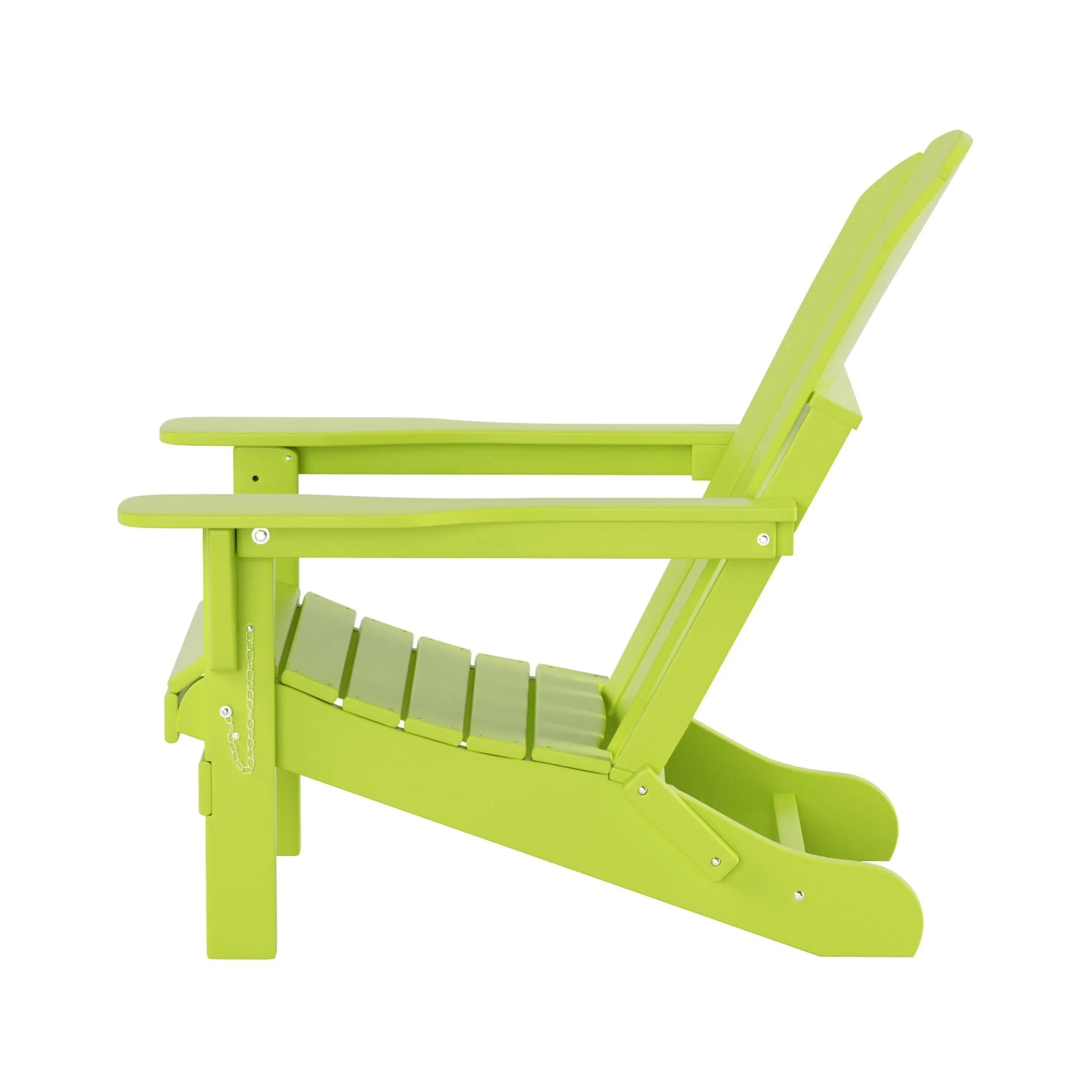 Westintrends Outdoor Folding HDPE Adirondack Chair, Patio Seat, Weather Resistant, Lime