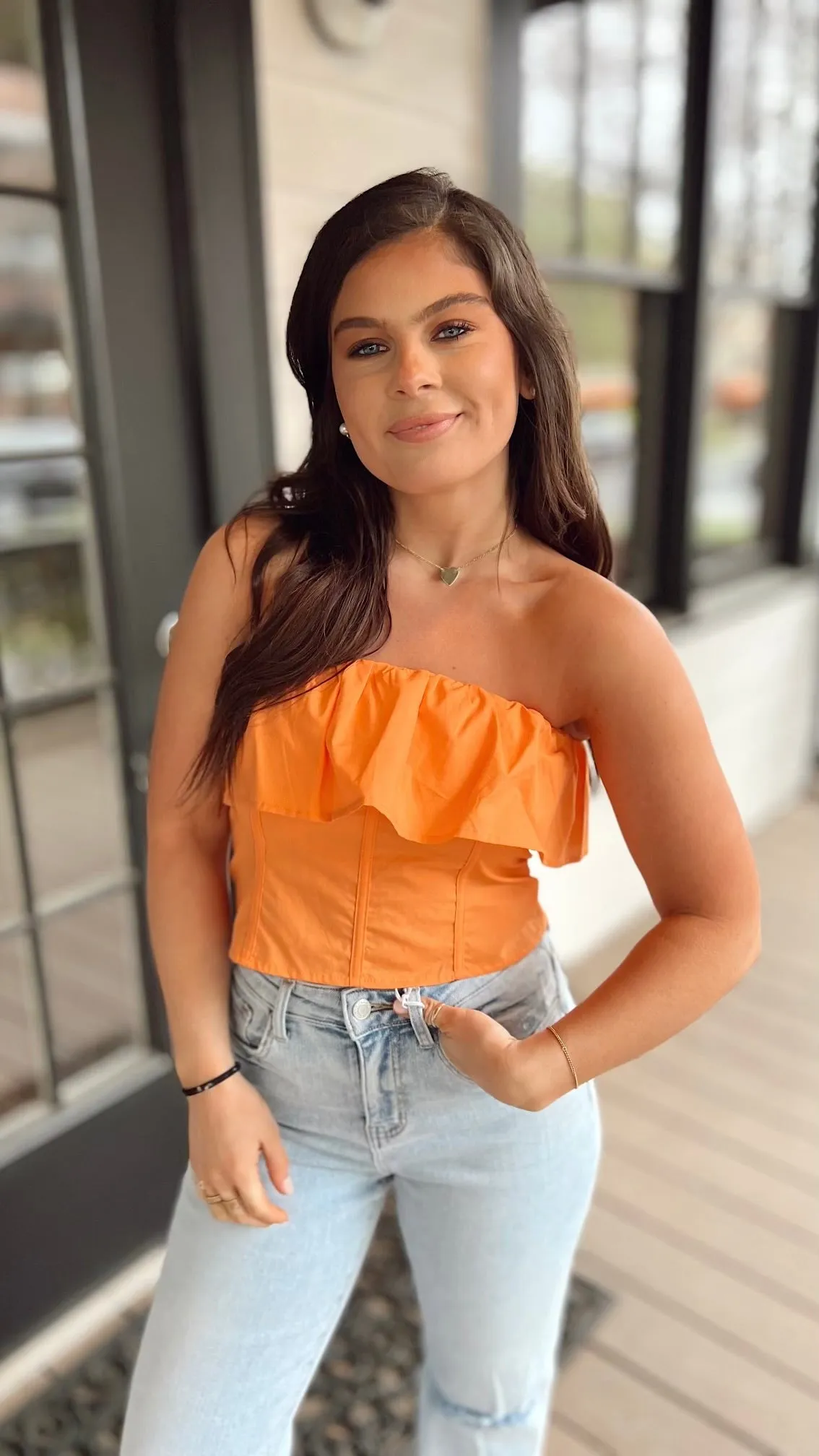 Wila Ruffle Strapless Top