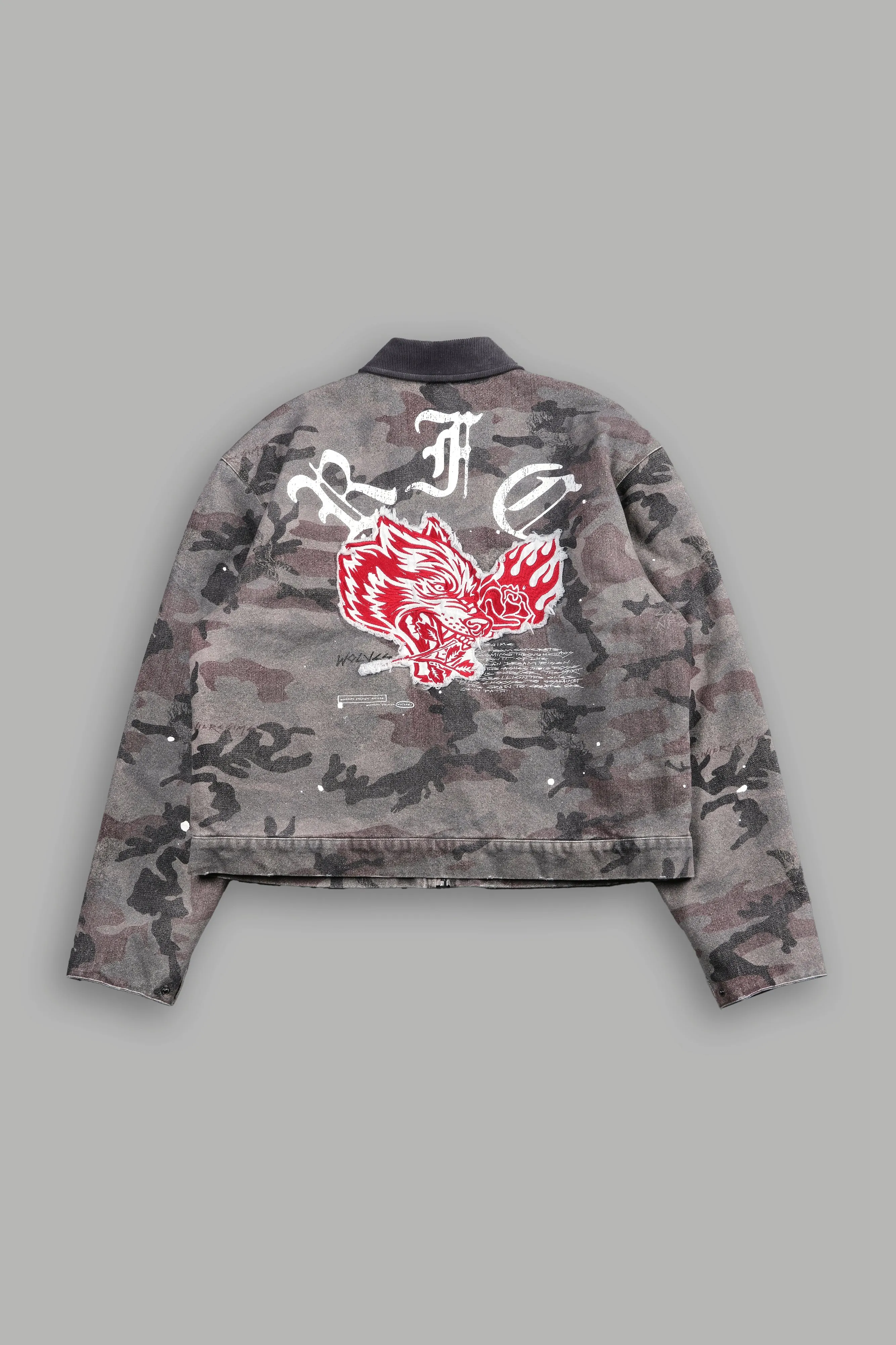 Wolves Among Roses Earl Jacket in Blooming Woodland Camo
