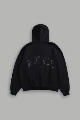 Wolves Crest "Grunge" Unisex Hoodie in Black