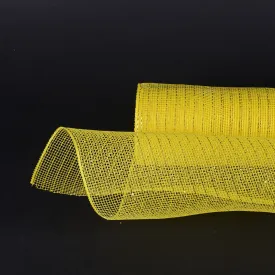 Yellow - Deco Mesh Wrap Metallic Stripes ( 21 Inch x 10 Yards )