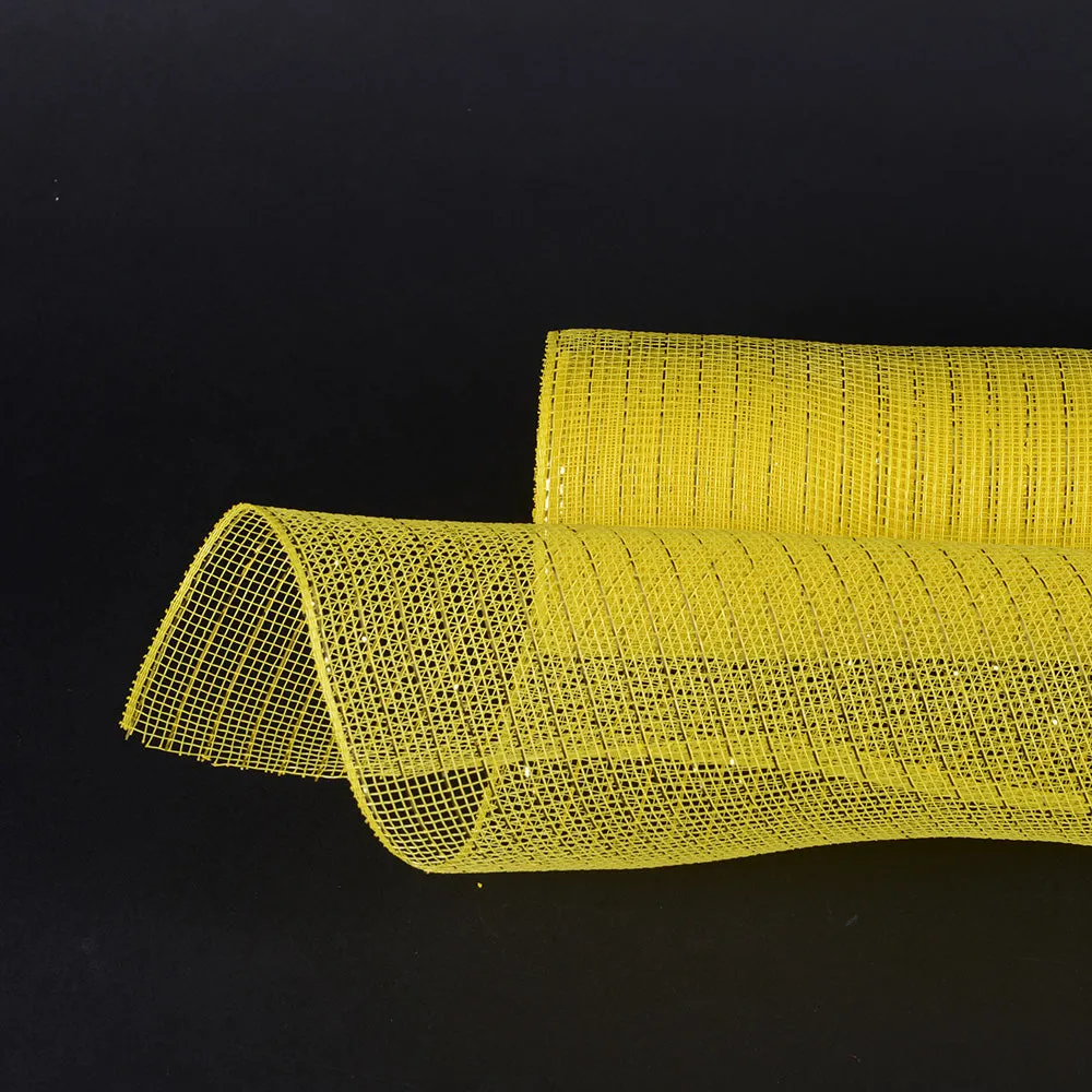 Yellow - Deco Mesh Wrap Metallic Stripes ( 21 Inch x 10 Yards )
