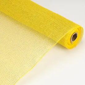 Yellow - Laser Metallic Floral Deco Mesh Wrap ( 21 Inch x 10 Yards )